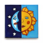 メキシコタイル柄 100角・月と太陽