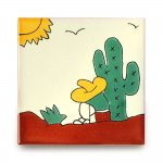 メキシコタイル柄 100角・太陽と旅人、サボテン