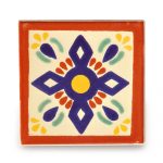 メキシコタイル柄 メキシコタイル柄 100角・赤