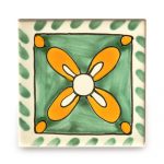 メキシコタイル柄 メキシコタイル柄 100角・花柄・緑