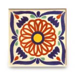 メキシコタイル柄 メキシコタイル柄 100角・青赤