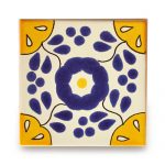 メキシコタイル柄 メキシコタイル柄 100角・青黄