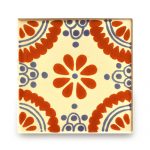 メキシコタイル柄 メキシコタイル柄 100角・赤