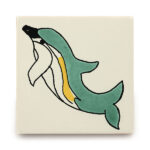 メキシコタイル柄・イルカ メキシコタイル柄 110角・イルカ