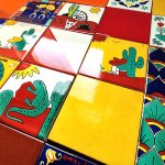 メキシコタイル100角・個性的な柄の組み合わせ