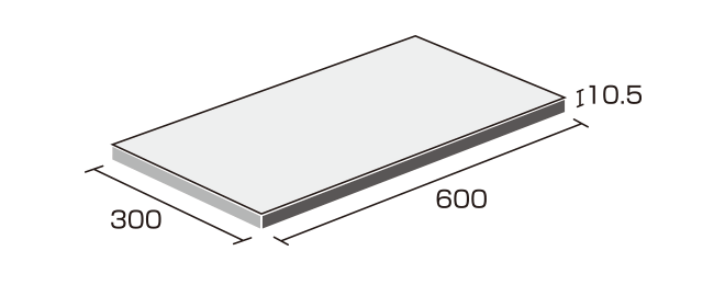 床タイル「ナチュラル(NAT)」形状図:300×600角