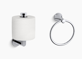 kohlerトイレットペーパーホルダー&タオルリング