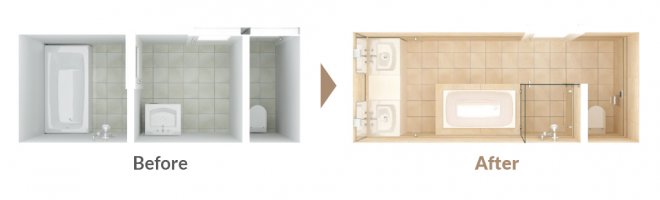 自由設計バスルーム:ベーシックプラン・レイアウト例