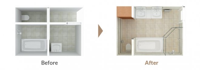 自由設計バスルーム:スイートプラン・レイアウト例