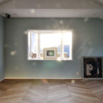 フレンチへリーンボーン貼りの床暖房フローリング