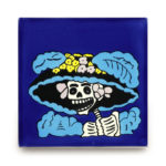 メキシコタイル柄 100角・死者の日(ドクロ)