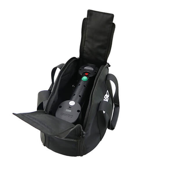 持ち運びしやすいファブリックバッグ付き